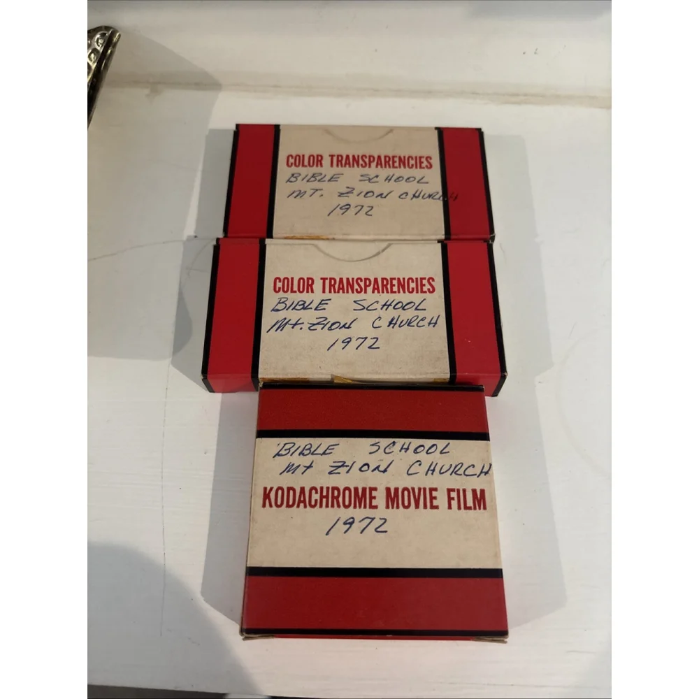 Set Of 3 Boxes Vintage Kodak Slides Bible School 1972 Color Transparencies